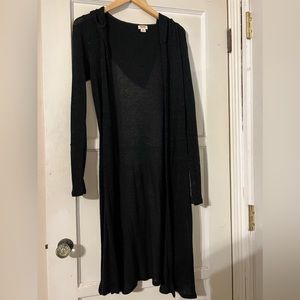 Long hooded cardigan sweater. Very thing. Size S/P.